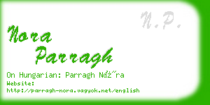 nora parragh business card